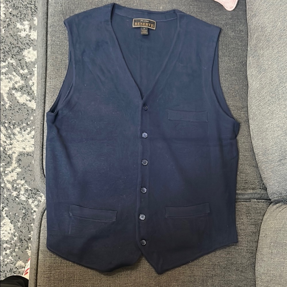 JoS A. Bank Reserve Navy Knit Vest-Medium